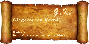 Gligorovics Kornél névjegykártya