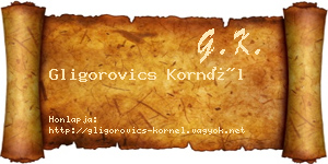Gligorovics Kornél névjegykártya