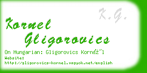 kornel gligorovics business card